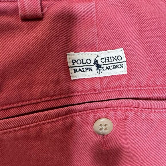 Polo Ralph Lauren Shorts Mens 36 Pleated Tyler Chino Prep Loose Salmon Read - Picture 8 of 11